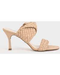 Charles & Keith - Double Strap Woven Heeled Mules - Lyst