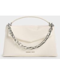 Charles & Keith - Andromeda Chunky-Chain Top Handle Bag - Lyst