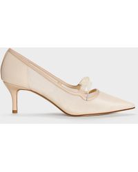 Charles & Keith - Venetia Mesh Bow Pointed Pumps - Lyst