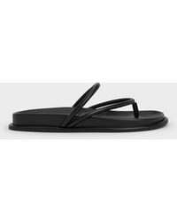 Charles & Keith - V-Strap Tubular Thong Sandals - Lyst