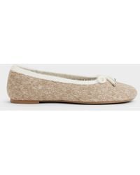 Charles & Keith - Two-Tone Knitted Bow Ballet Flats - Lyst