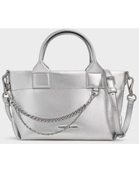 Charles & Keith - Atwood Crinkle-effect Chain-embellished Tote Bag - Lyst