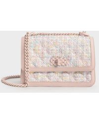 Charles & Keith - Micaela Tweed Quilted Chain Bag - Lyst