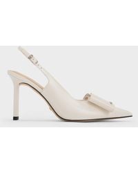 Charles & Keith - Lu Patent Leather Bow Slingback Pumps - Lyst