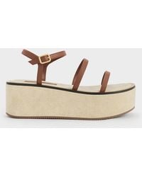 Charles & Keith - Strappy Flatform Wedge Sandals - Lyst