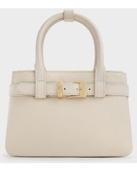Charles & Keith - Jody Leather Belted Tote Bag - Lyst