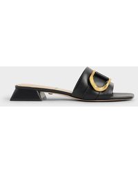 Charles & Keith - Gabine Buckled Leather Mules​ - Lyst