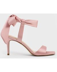 Charles & Keith - Eliana Satin Tie-around Heeled Sandals - Lyst