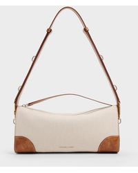 Charles & Keith - Delfina Canvas Elongated Shoulder Bag - Lyst