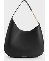 Charles & Keith - Agatha Chain-accent Slouchy Hobo Bag - Lyst