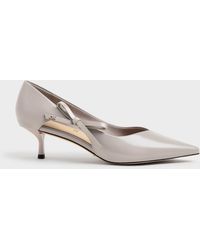Charles & Keith - Anastasia Leather Kitten Heels - Lyst