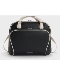 Charles & Keith - Nelly Two-Tone Front-Pocket Boxy Backpack - Lyst