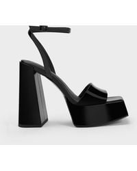 Charles & Keith - Patent Ankle-strap Platform Sandals - Lyst