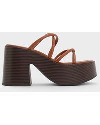 Charles & Keith - Strappy Crossover Platform Mules - Lyst