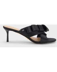 Charles & Keith - Pleated-Bow Heeled Mules - Lyst