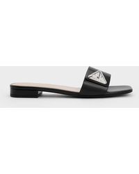 Charles & Keith - Trice Metallic Accent Slide Sandals - Lyst