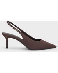 Charles & Keith - Kaia Satin Slingback Pumps - Lyst