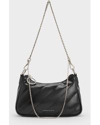 Charles & Keith - Philomena Crinkle-Effect Chain-Strap Crossbody Bag - Lyst