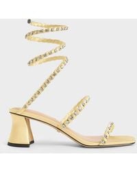 Charles & Keith - Goldie Recycled Polyester Gem-encrusted Spiral Sandals - Lyst