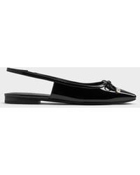Charles & Keith - Barbara Patent Pearl-Bow Slingback Flats - Lyst