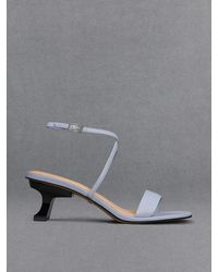 Charles & Keith - Leather Ankle-strap Heeled Sandals - Lyst