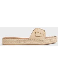 Charles & Keith - Buckled Woven Espadrille Sandals - Lyst