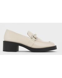 Charles & Keith - Catelaya Metallic Accent Loafer Pumps - Lyst