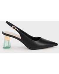Charles & Keith - See-through Trapeze Heel Slingback Pumps - Lyst