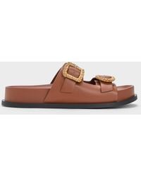 Charles & Keith - Woven-buckle Double-strap Sandals - Lyst