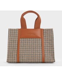 Charles & Keith - Mini Shalia Checkered Tote Bag - Lyst