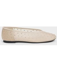 Charles & Keith - Mesh Crystal Ballet Flats - Lyst