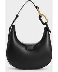 Charles & Keith - Kora Metallic-Accent Moon Bag - Lyst
