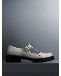 Charles & Keith - Brogue Leather T-bar Mary Janes - Lyst