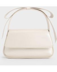 Charles & Keith - Leather Bow Top-handle Bag - Lyst