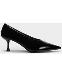 Charles & Keith - Patent Pointed-toe Kitten-heel Pumps - Lyst