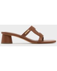 Charles & Keith - Cut-out Cylinder-heel Mules - Lyst