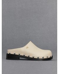 Charles & Keith - Leather Studded Clogs - Lyst