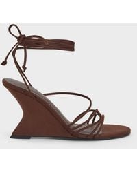 Charles & Keith - Noona Faux Suede Strappy Wedges - Lyst