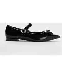 Charles & Keith - Leather Bow Mary Jane Flats - Lyst