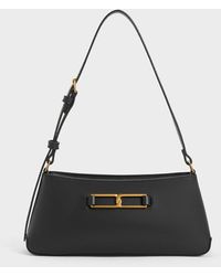 Charles & Keith - Gabine Leather Trapeze Shoulder Bag - Lyst