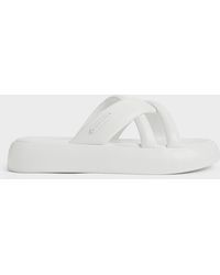 Charles & Keith - Puffy Crossover-strap Slide Sandals - Lyst