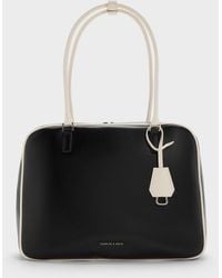 Charles & Keith - Large Sianna Two-Tone Bowling Bag - Lyst
