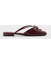 Charles & Keith - Pearl-Accent Bow Flat Mules - Lyst