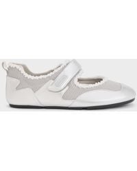 Charles & Keith - Metallic Mesh Pearl-Embellished Mary Jane Sneakers - Lyst