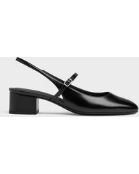 Charles & Keith - Block-Heel Slingback Mary Jane Pumps - Lyst