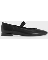 Charles & Keith - Leather Mary Jane Flats - Lyst