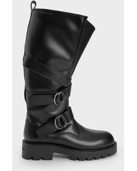 Charles & Keith - Double-Strap Knee-High Boots - Lyst