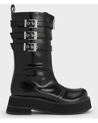 Charles & Keith - Nikki Triple-buckle Calf Boots - Lyst