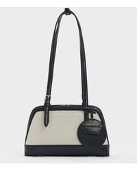 Charles & Keith - Enola Canvas Two-Tone Elongated-Handle Bag - Lyst