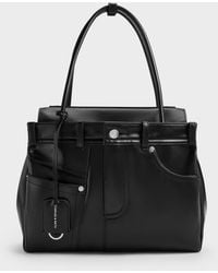 Charles & Keith - Arita Jeans Tote Bag - Lyst